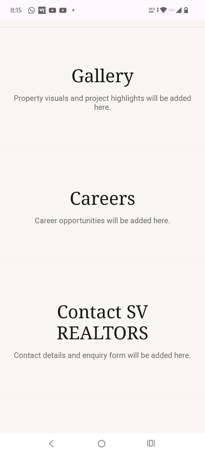 SV REALTORS Property Lifestyle